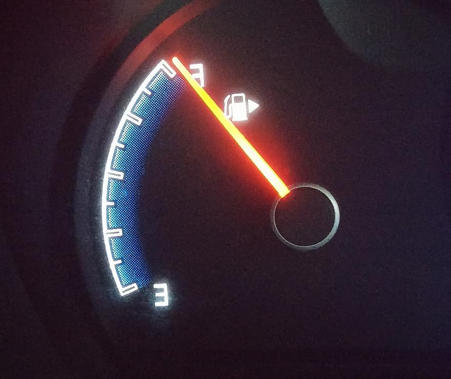 fuel gauge, fuel light, fuel tank, full tank, needle, pump, gasoline, fueling, fill, car, dashboard